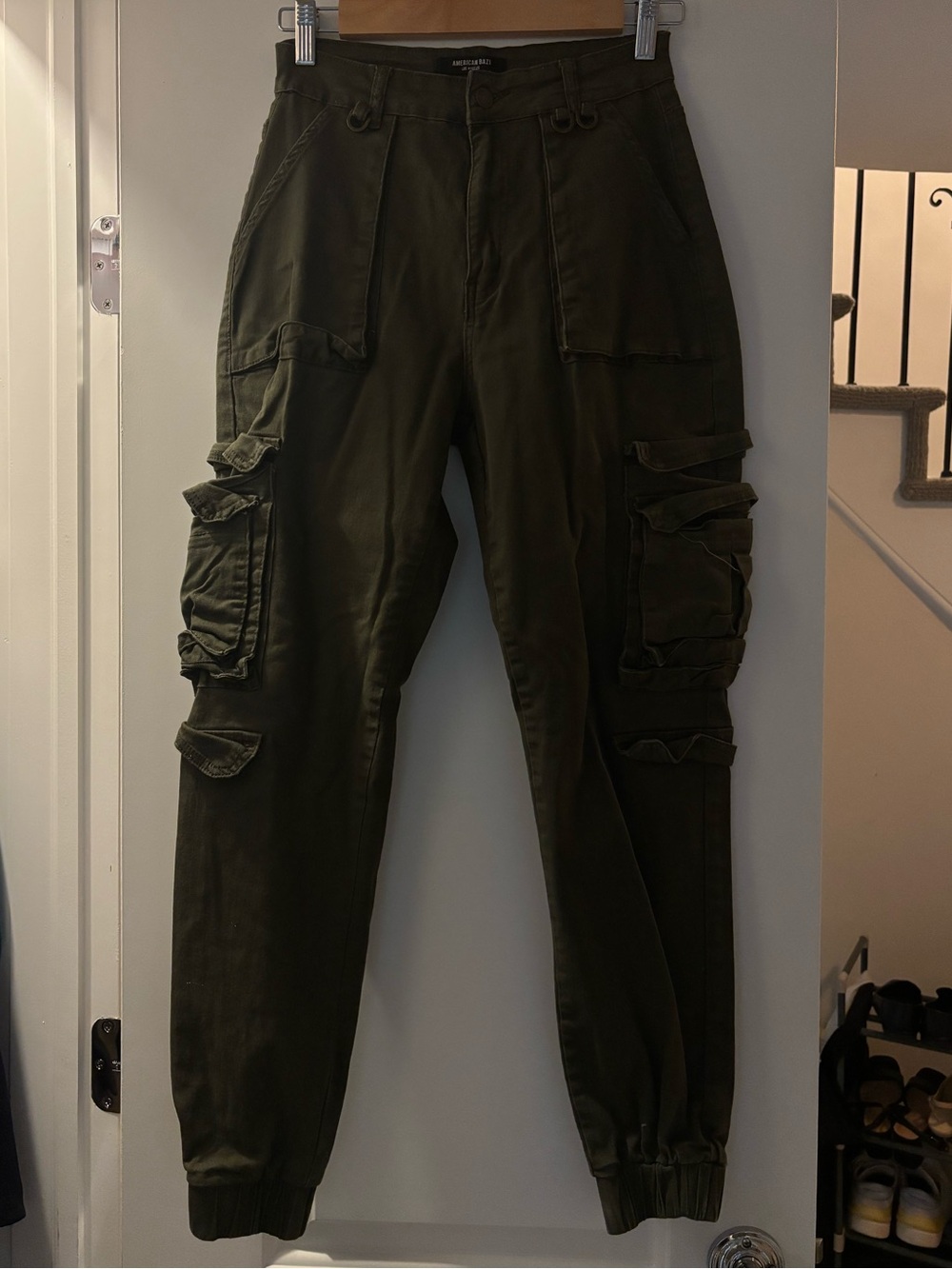 Women’s Olive Green Cargo Jogger Pants